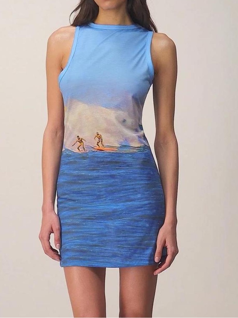 Mirae Azure Surfin Dress In Blue